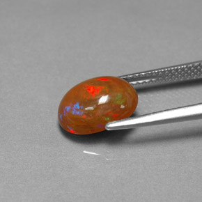 2.03캐럿 천연 멀티컬러 초콜릿 오팔, 투명한, 10.5×8 mm, 투명/반투명