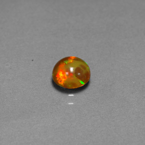 0.60캐럿 천연 멀티컬러 초콜릿 오팔, 투명한, 6.07 mm, 투명/반투명