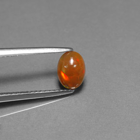 0.62캐럿 천연 멀티컬러 초콜릿 오팔, 투명한, 7.1×5.3 mm, 투명/반투명