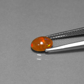 0.62캐럿 천연 멀티컬러 초콜릿 오팔, 투명한, 7.1×5.3 mm, 투명/반투명