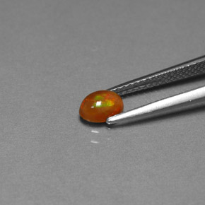0.40캐럿 천연 멀티컬러 초콜릿 오팔, 투명한, 6×4.1 mm, 투명/반투명