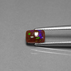 0.64캐럿 천연 멀티컬러 초콜릿 오팔, 투명한, 7.2×5 mm, 투명/반투명
