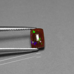 0.64캐럿 천연 멀티컬러 초콜릿 오팔, 투명한, 7.2×5 mm, 투명/반투명