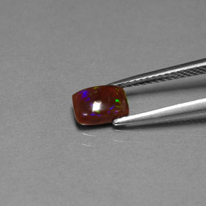 0.64캐럿 천연 멀티컬러 초콜릿 오팔, 투명한, 7.2×5 mm, 투명/반투명