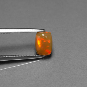0.67캐럿 천연 멀티컬러 초콜릿 오팔, 투명한, 7.1×5.2 mm, 투명/반투명