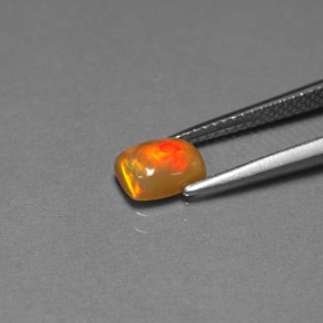 0.67캐럿 천연 멀티컬러 초콜릿 오팔, 투명한, 7.1×5.2 mm, 투명/반투명