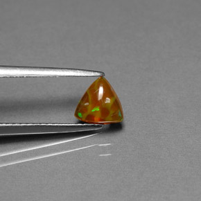 0.52캐럿 천연 멀티컬러 초콜릿 오팔, 투명한, 6.4×6.2 mm, 투명/반투명