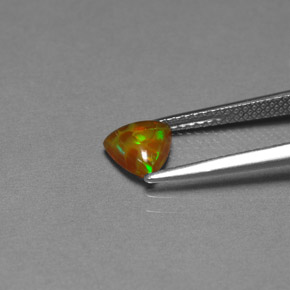 0.52캐럿 천연 멀티컬러 초콜릿 오팔, 투명한, 6.4×6.2 mm, 투명/반투명