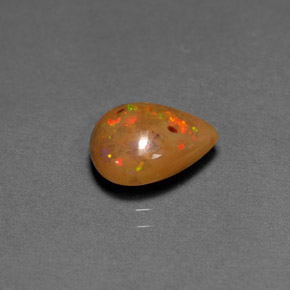 1.64캐럿 천연 멀티컬러 초콜릿 오팔, 배 모양, 10.5×8.5 mm, 불투명체