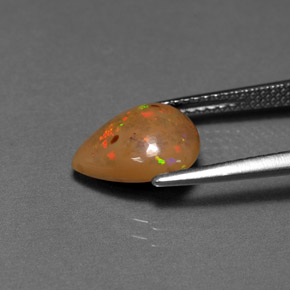 1.64캐럿 천연 멀티컬러 초콜릿 오팔, 배 모양, 10.5×8.5 mm, 불투명체