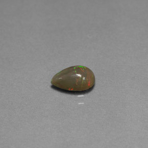 0.61캐럿 천연 멀티컬러 초콜릿 오팔, 배 모양, 8×5 mm, 불투명체