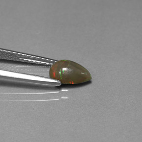 0.61캐럿 천연 멀티컬러 초콜릿 오팔, 배 모양, 8×5 mm, 불투명체