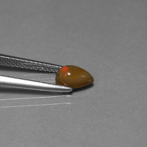 0.46캐럿 천연 멀티컬러 초콜릿 오팔, 배 모양, 7×4.2 mm, 불투명체