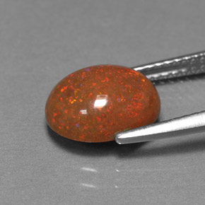 1.66캐럿 천연 다색 초콜릿 오팔, 타원형 컷, 불투명체