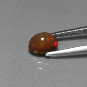 0.77캐럿 천연 멀티컬러 초콜릿 오팔, 타원형 컷, 7.1×5 mm, 불투명체
