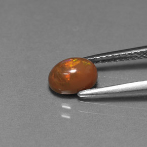 0.69캐럿 천연 다색 초콜릿 오팔, 타원형 컷, 불투명체