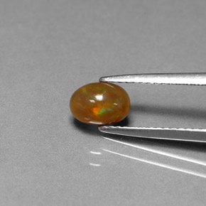 0.54캐럿 천연 다색 초콜릿 오팔, 타원형 컷, 불투명체