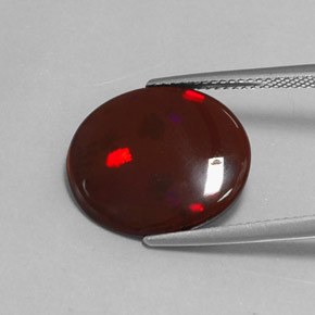 4.41캐럿 천연 브라운 초콜릿 오팔, 타원형 컷, 17.1×14.9 mm, 불투명체