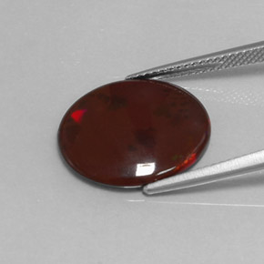 4.41캐럿 천연 브라운 초콜릿 오팔, 타원형 컷, 17.1×14.9 mm, 불투명체