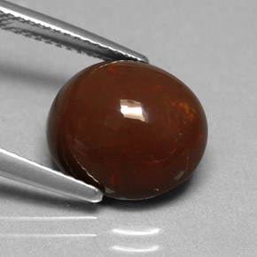 5.05캐럿 천연 다색 초콜릿 오팔, 타원형 컷, 불투명체