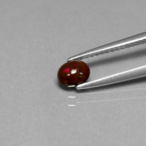 0.32캐럿 천연 멀티컬러 초콜릿 오팔, 타원형 컷, 5.5×4.5 mm, 불투명체