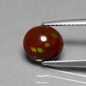 1.40캐럿 천연 다색 초콜릿 오팔, 타원형 컷, 불투명체