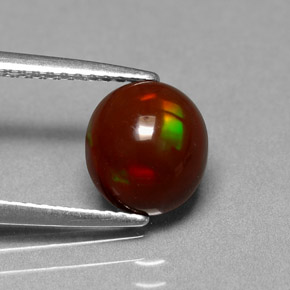 1.40캐럿 천연 다색 초콜릿 오팔, 타원형 컷, 불투명체