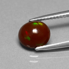 1.40캐럿 천연 다색 초콜릿 오팔, 타원형 컷, 불투명체