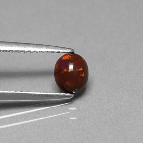 0.43캐럿 천연 다색 초콜릿 오팔, 타원형 컷, 불투명체