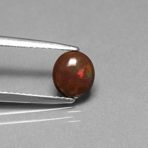 0.44캐럿 천연 다색 초콜릿 오팔, 타원형 컷, 불투명체