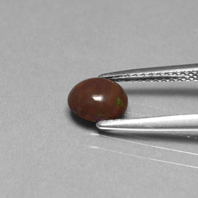 0.49캐럿 천연 다색 초콜릿 오팔, 타원형 컷, 불투명체