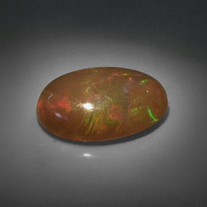 5.32캐럿 천연 멀티컬러 초콜릿 오팔, 타원형 컷, 17.5×12.2 mm, 불투명체