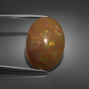 5.32캐럿 천연 멀티컬러 초콜릿 오팔, 타원형 컷, 17.5×12.2 mm, 불투명체