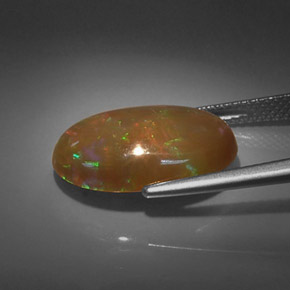 5.32캐럿 천연 멀티컬러 초콜릿 오팔, 타원형 컷, 17.5×12.2 mm, 불투명체
