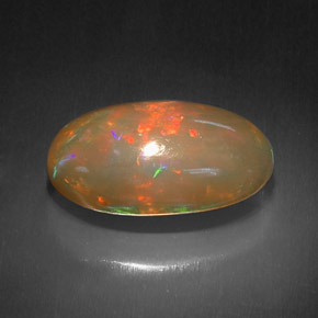 10.52캐럿 천연 멀티컬러 초콜릿 오팔, 타원형 컷, 21.7×12.8 mm, 불투명체