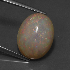 5.59캐럿 천연 멀티컬러 초콜릿 오팔, 타원형 컷, 16.5×12.6 mm, 불투명체