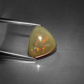 5.44캐럿 천연 멀티컬러 초콜릿 오팔, 트릴리언, 15.7×13 mm, 불투명체