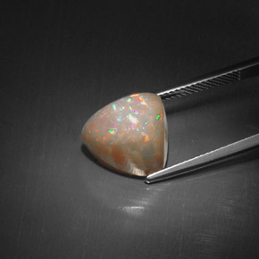 6.51캐럿 천연 멀티컬러 초콜릿 오팔, 트릴리언, 13.1×12.1 mm, 불투명체