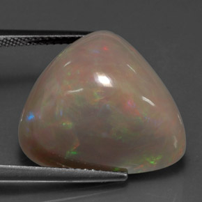 15.63캐럿 천연 멀티컬러 초콜릿 오팔, 트릴리언, 19.3×16.5 mm, 불투명체