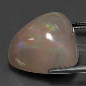 15.63캐럿 천연 멀티컬러 초콜릿 오팔, 트릴리언, 19.3×16.5 mm, 불투명체