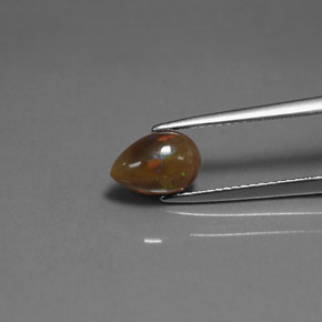 0.92캐럿 천연 멀티컬러 초콜릿 오팔, 배 모양, 9×6.1 mm, 불투명체
