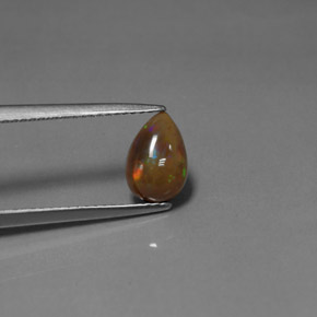 0.92캐럿 천연 멀티컬러 초콜릿 오팔, 배 모양, 9×6.1 mm, 불투명체
