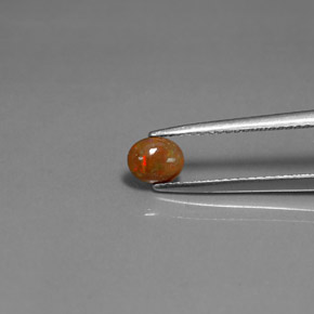 0.34캐럿 천연 다색 초콜릿 오팔, 타원형 컷, 불투명체