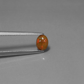 0.34캐럿 천연 다색 초콜릿 오팔, 타원형 컷, 불투명체