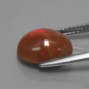 2.29캐럿 천연 다색 초콜릿 오팔, 타원형 컷, 불투명체