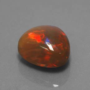 4.49캐럿 천연 멀티컬러 초콜릿 오팔, 멋진 모양, 12×10.9 mm, 불투명체