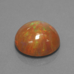 4.33캐럿 천연 멀티컬러 초콜릿 오팔, 라운드 컷, 12.68 mm, 불투명체
