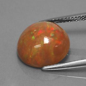 4.33캐럿 천연 멀티컬러 초콜릿 오팔, 라운드 컷, 12.68 mm, 불투명체