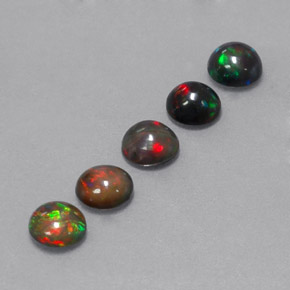 캐럿 천연 멀티컬러 초콜릿 오팔 보석, 라운드 컷, 5.00 mm, 불투명체