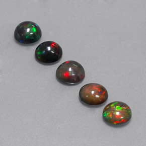 캐럿 천연 멀티컬러 초콜릿 오팔 보석, 라운드 컷, 5.00 mm, 불투명체